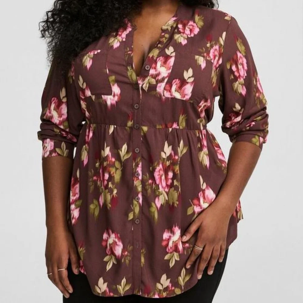 Torrid Emma Babydoll Challis Tunic Sz 3 (22-24)  NWT - Picture 6 of 8
